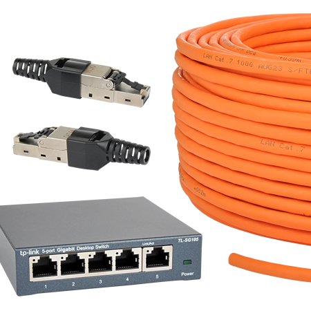 Cat7 Cat6a Netzwerkstecker RJ45 werkzeuglos AWG23 Stecker Ethernet LAN Cat.7  LAN