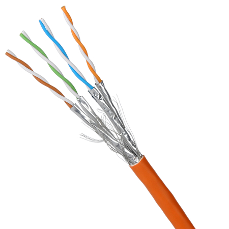 Meterware Cat.7 Netzwerkkabel Verlegekabel 1000 MHz S/FTP PIMF orange  günstig online kaufen