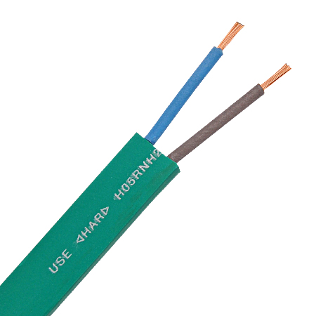 Meterware Illu Kabel / Leitung flach H05RNH2-F 2x1,5 mm² grün