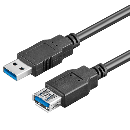 USB 3.0 Verlängerungskabel A-Stecker, A-Buchse schwarz günstig
