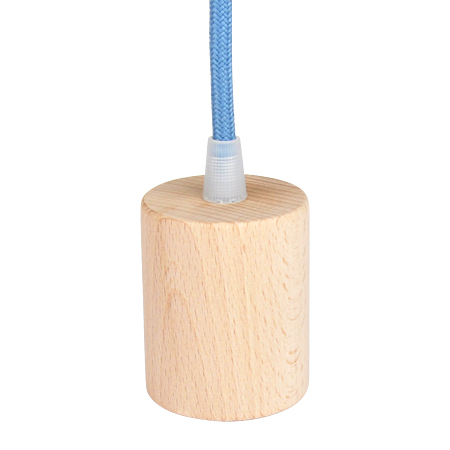Lampenfassung E27 Holz Zylinder flach mit Klemmnippel günstig online kaufen