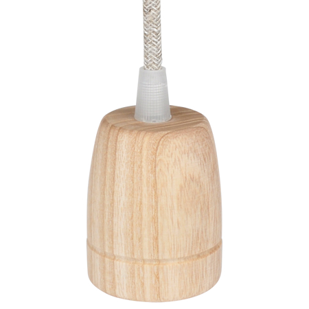 Lampenfassung Holz E27 mit Klemmnippel günstig online kaufen